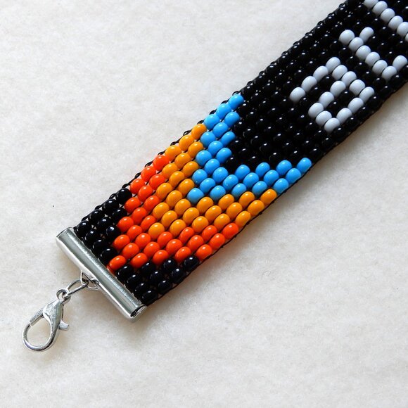 ATL atl bead bracelet, Atlanta MARTA colors, handmade, adjustable length - Picture 3 of 5